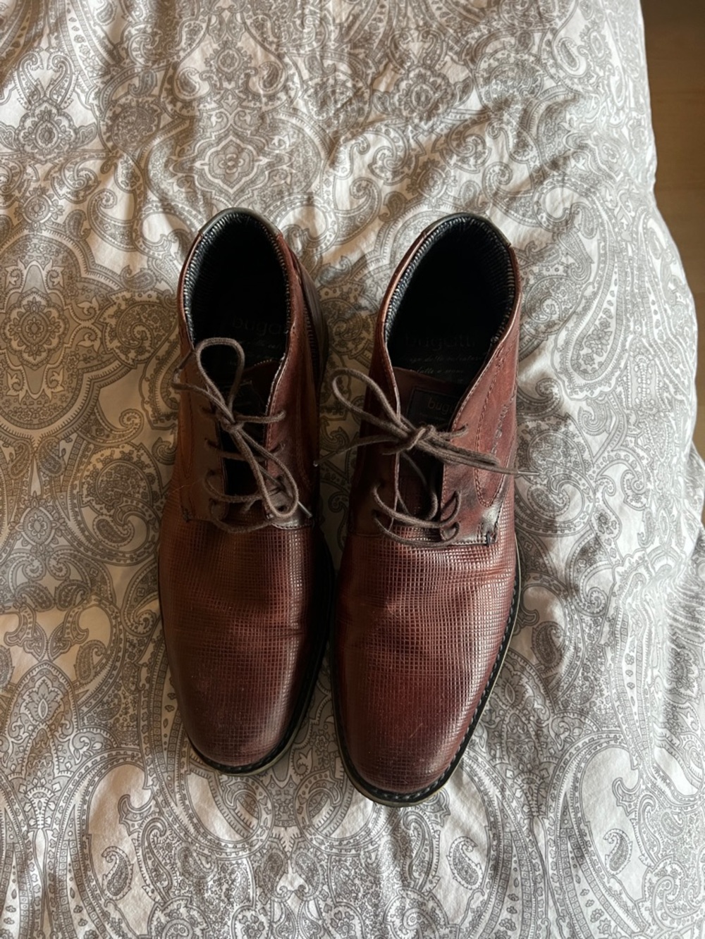 BUGATTI Men's Brown Lace-Up Dress Shoes